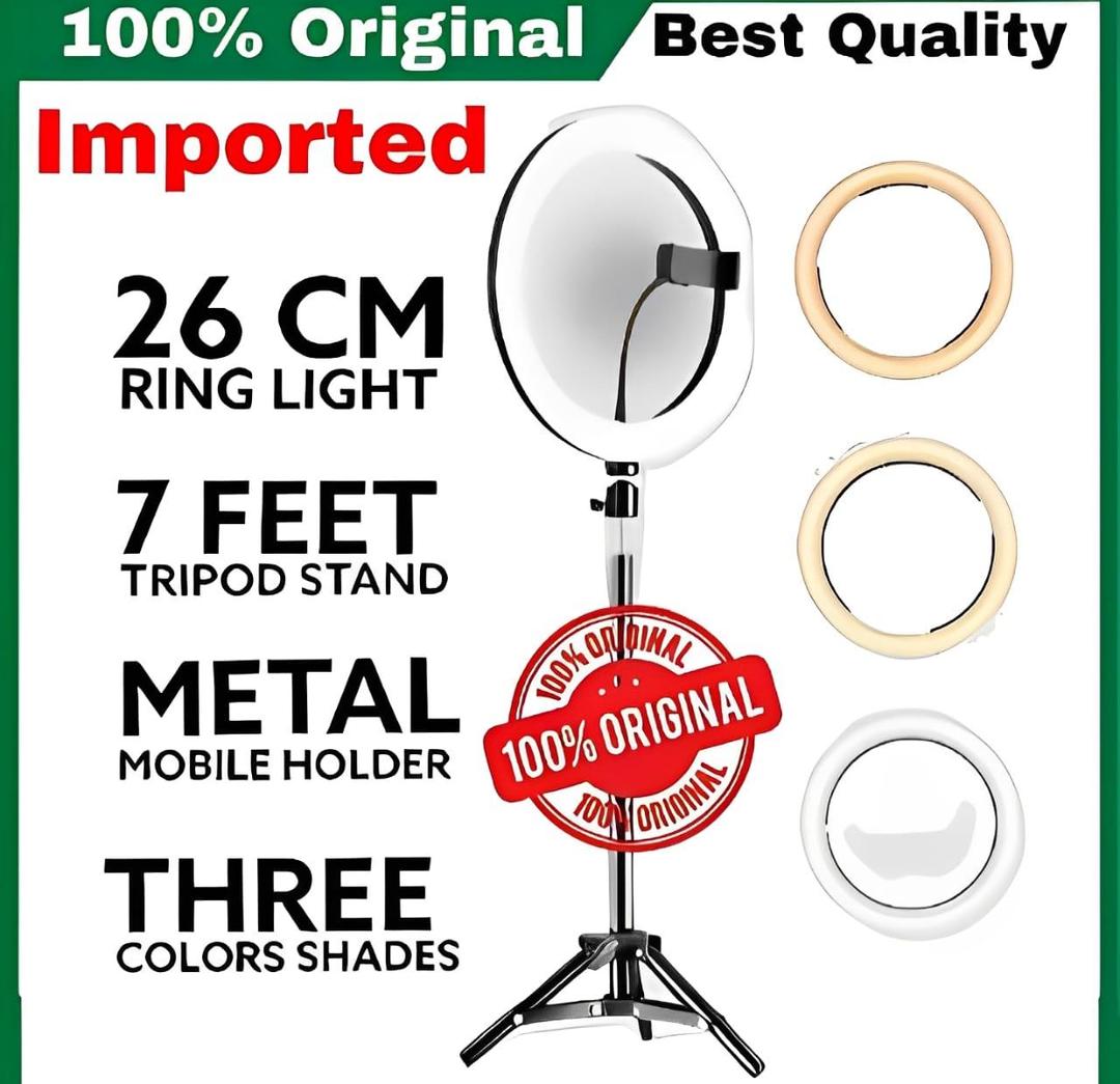 LED Ring Light 26cm Metal Tripod Stand