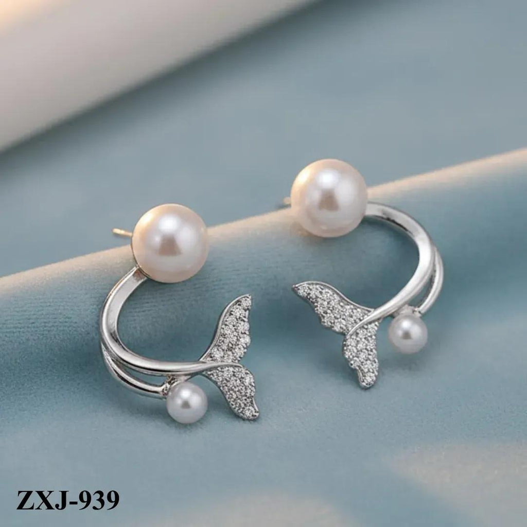 Korean Fish Tail Earrings Gold Plated Lightweight Comfortable