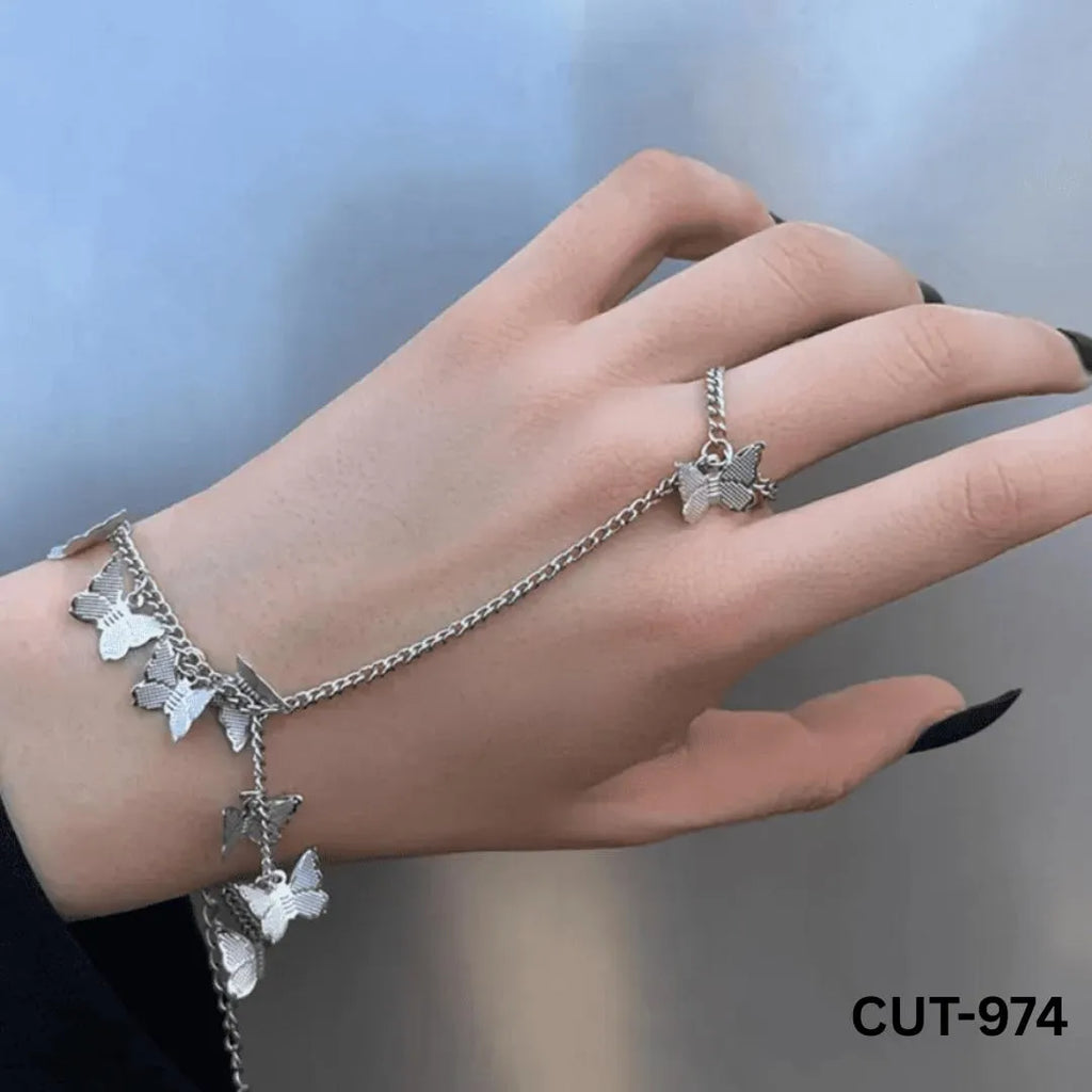 Silver Butterfly Chain Bracelet for Women Daily Wear