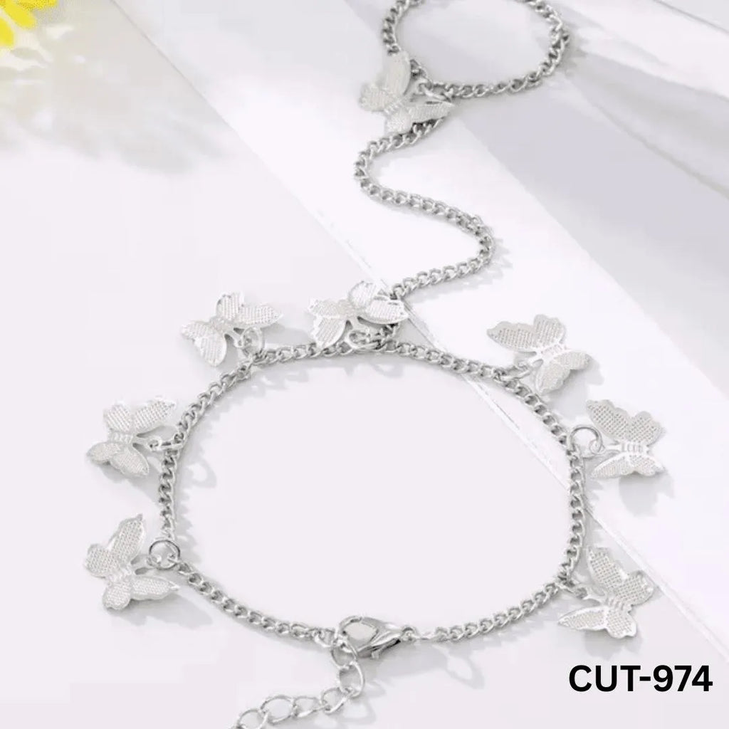Silver Butterfly Chain Bracelet for Women Daily Wear