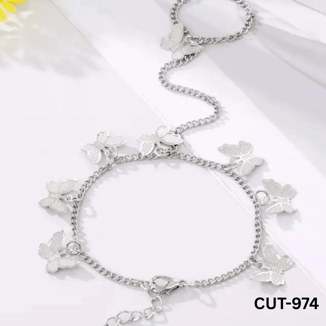 Silver Butterfly Chain Bracelet for Women Daily Wear