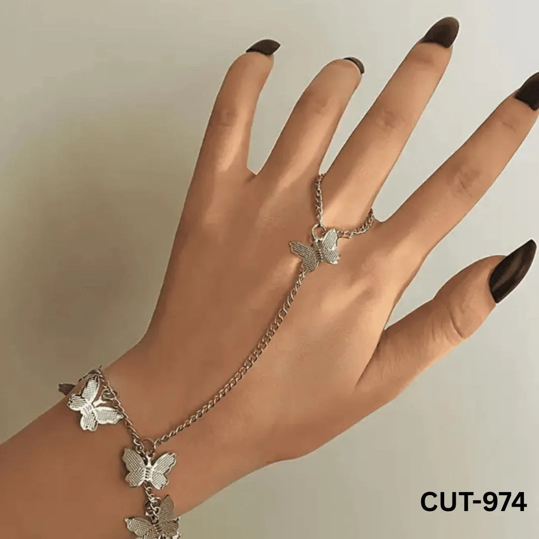 Silver Butterfly Chain Bracelet for Women Daily Wear