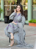 MUSHQ 3 Pcs Unstitched Chikankari Embroidered Suit