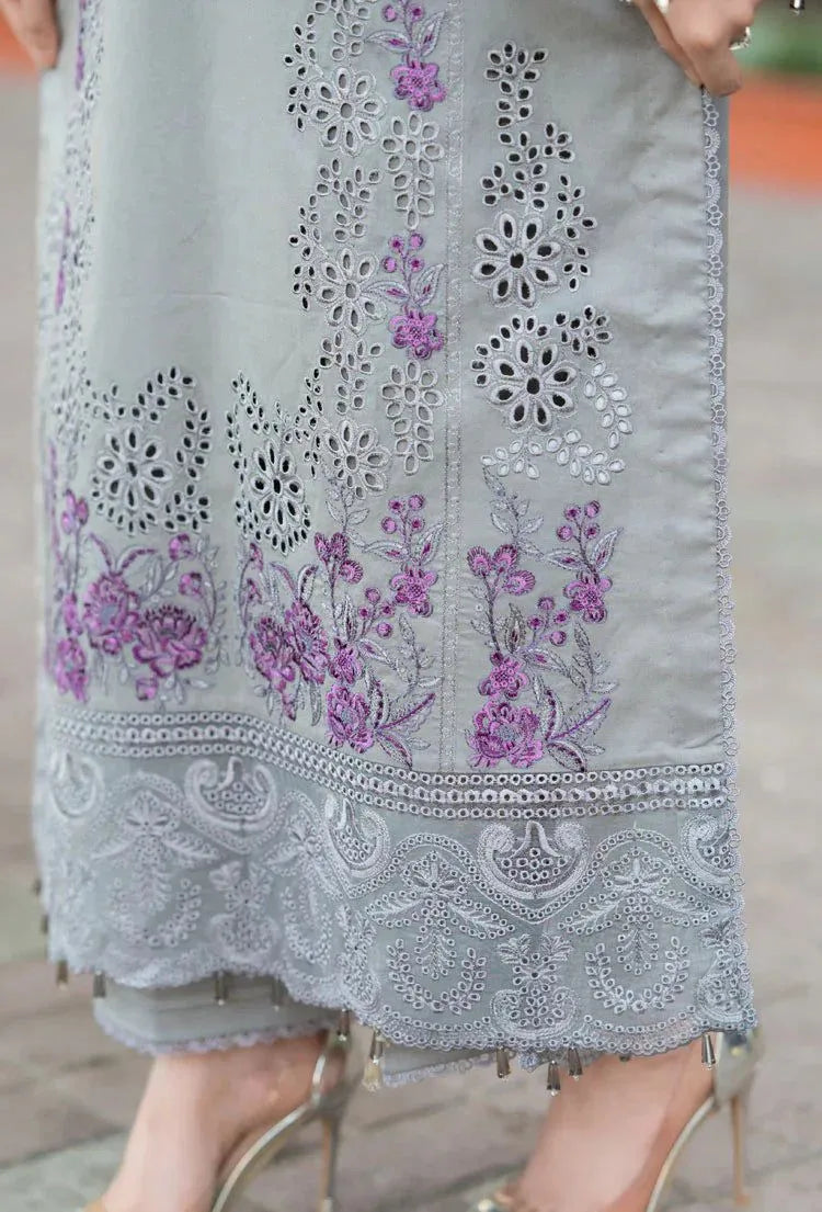 MUSHQ 3 Pcs Unstitched Chikankari Embroidered Suit