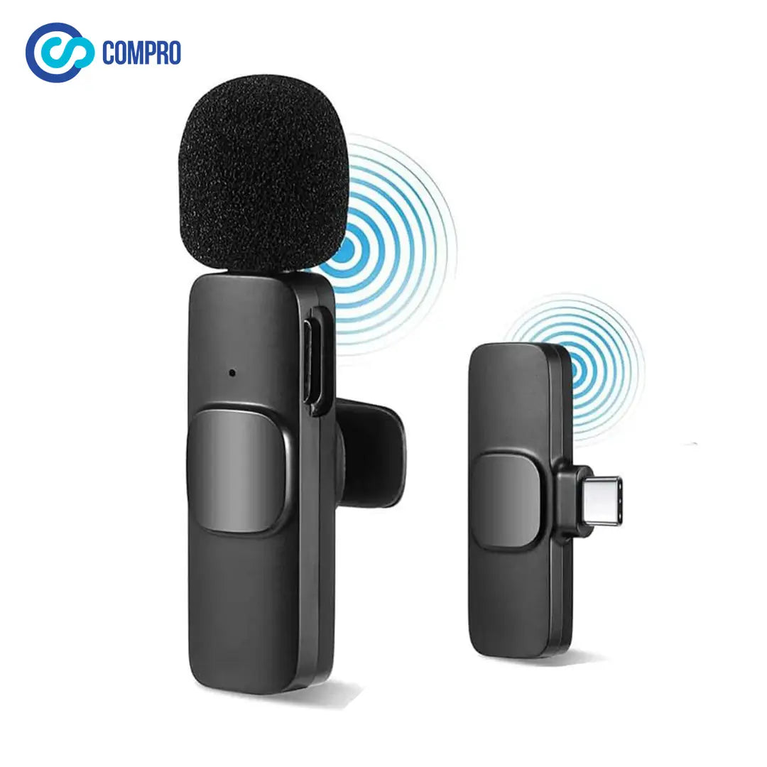 K8 New Type-C Wireless Microphone with Noise Reduction, 20m Range, 3-in-1 Universal Receiver for Mobile, Camera, and PC an wired mic