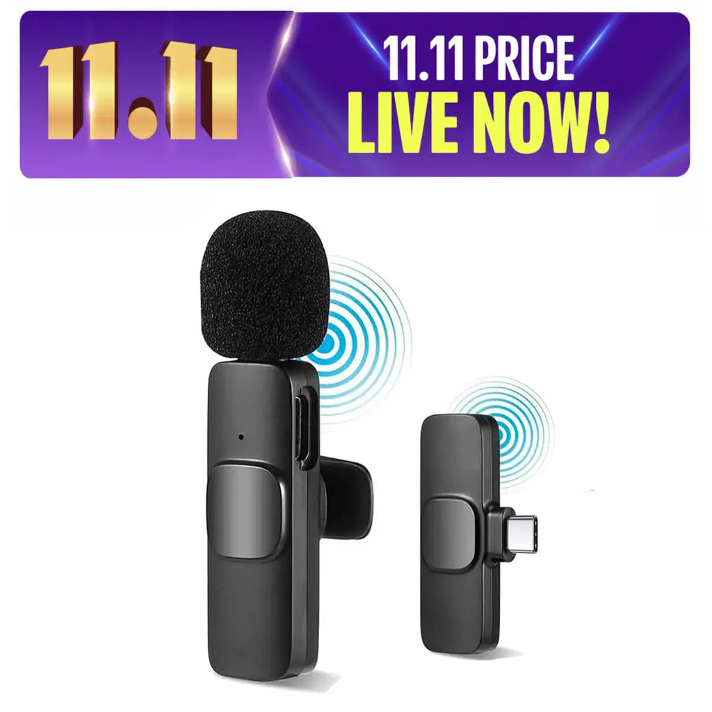 K8 New Type-C Wireless Microphone with Noise Reduction, 20m Range, 3-in-1 Universal Receiver for Mobile, Camera, and PC an wired mic