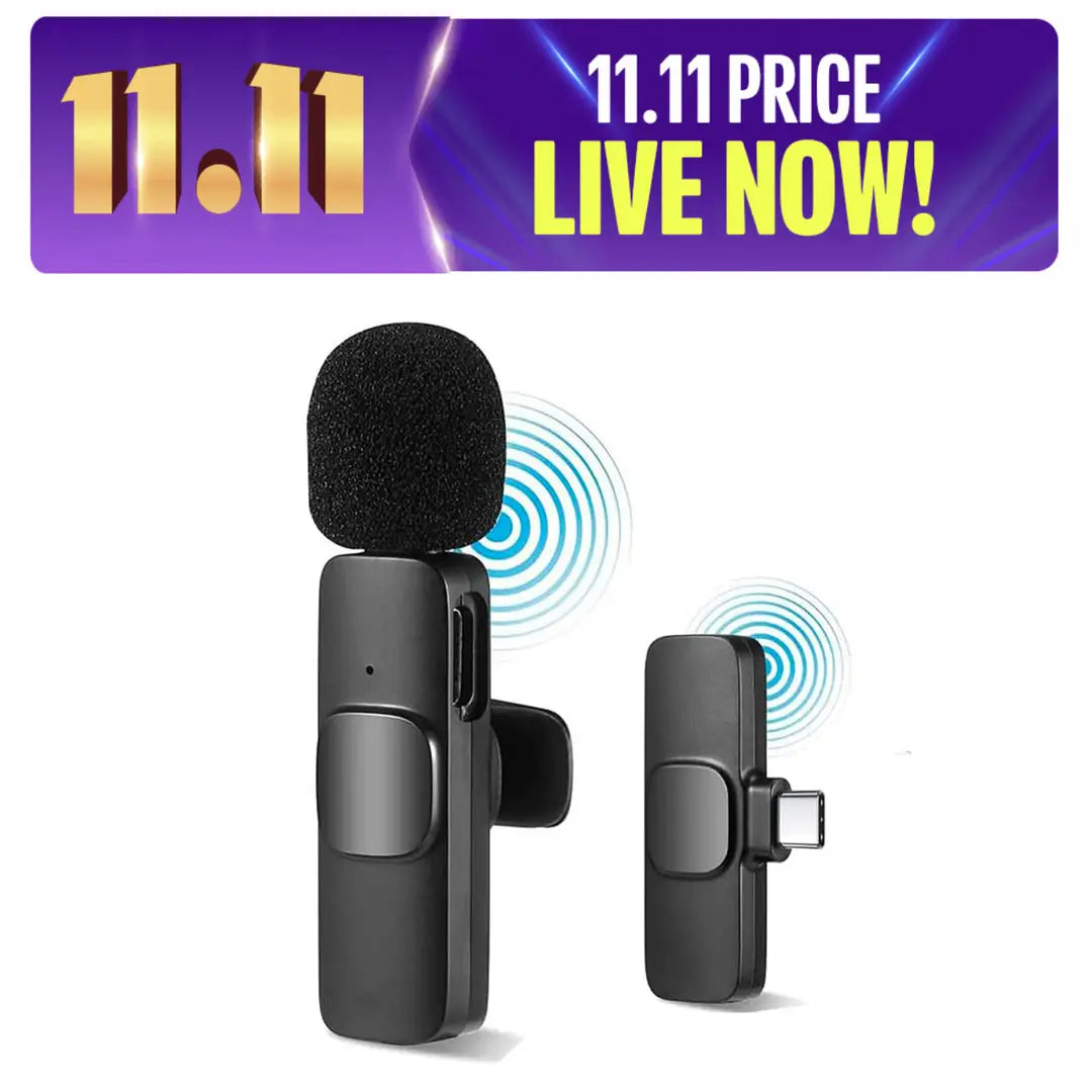 K8 New Type-C Wireless Microphone with Noise Reduction, 20m Range, 3-in-1 Universal Receiver for Mobile, Camera, and PC an wired mic