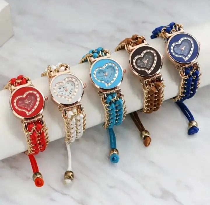 Heart Shaped Quartz Watch for Women with Chain Strap
