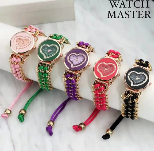 Heart Shaped Quartz Watch for Women with Chain Strap