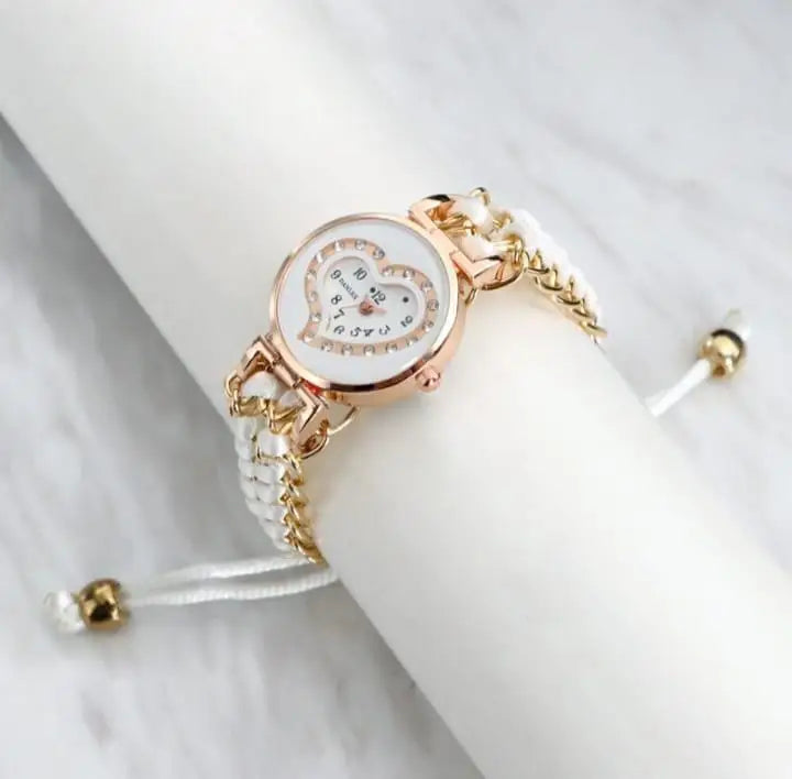 Heart Shaped Quartz Watch for Women with Chain Strap