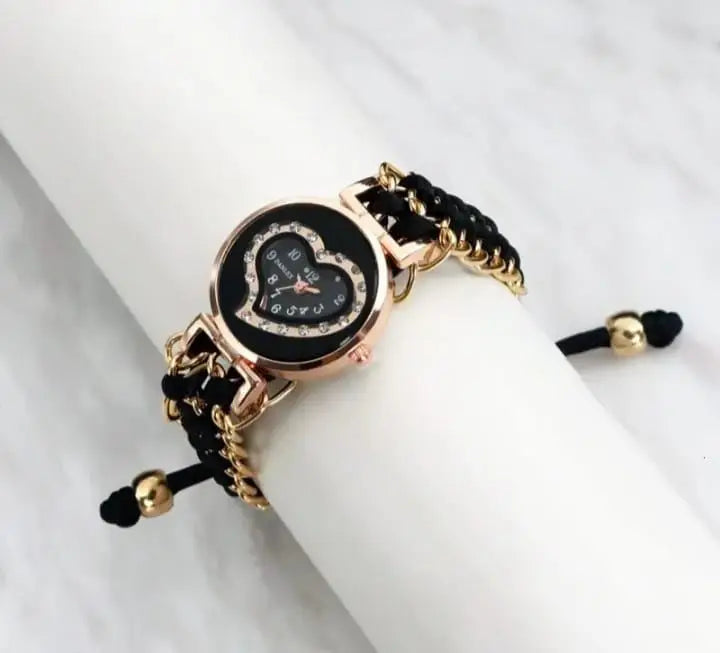 Heart Shaped Quartz Watch for Women with Chain Strap