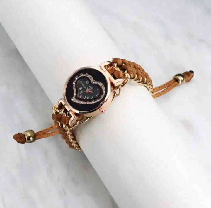 Heart Shaped Quartz Watch for Women with Chain Strap