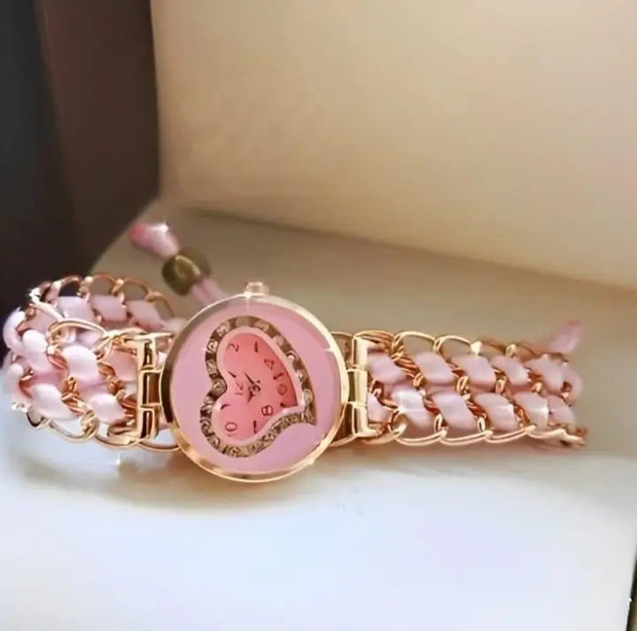 Heart Shaped Quartz Watch for Women with Chain Strap