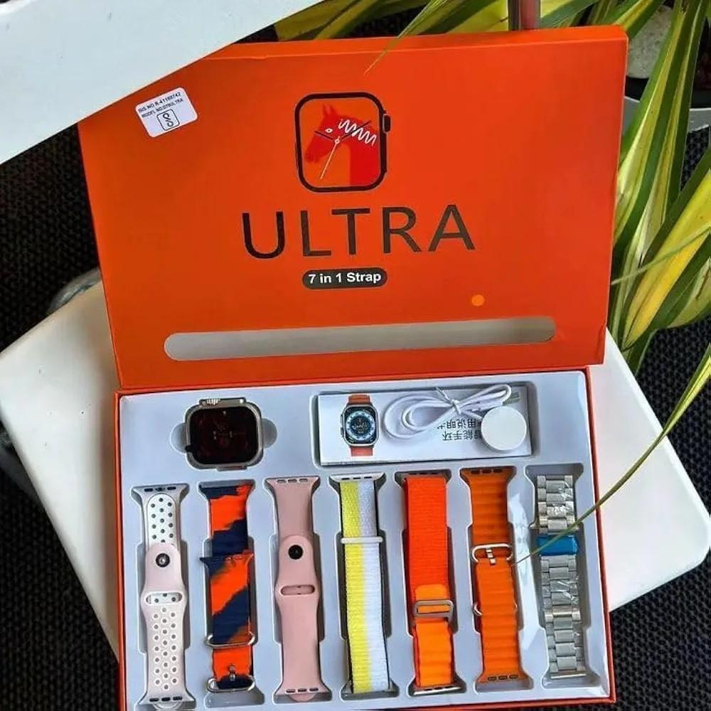 Smartwatch with 6 Straps Multicolor Silicone Metal Pakistan