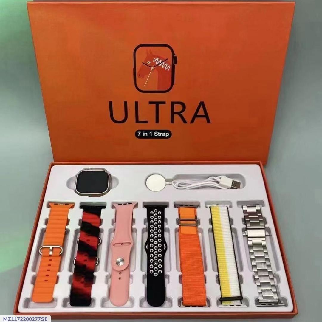 Smartwatch with 6 Straps Multicolor Silicone Metal Pakistan