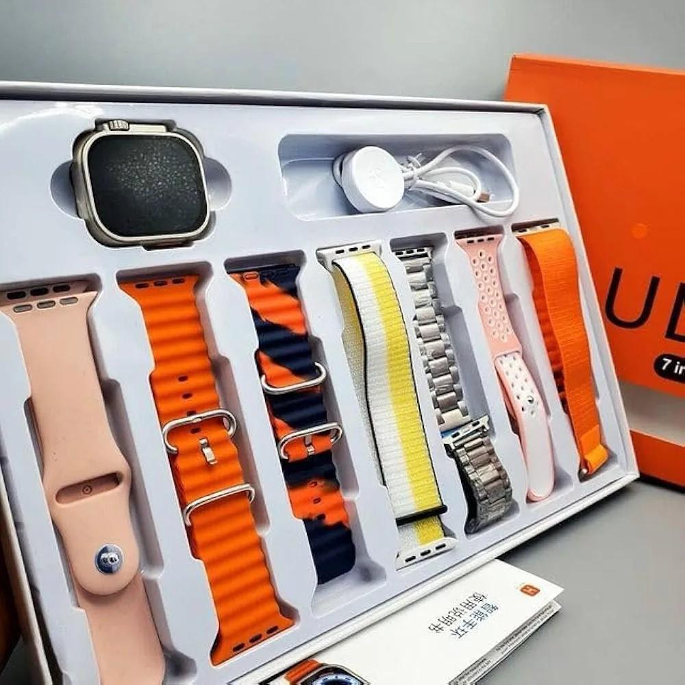 Smartwatch with 6 Straps Multicolor Silicone Metal Pakistan